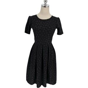 LuLaRoe Amelia Dress Women's Size Small Black Swirl Dark Academia Whimsigoth